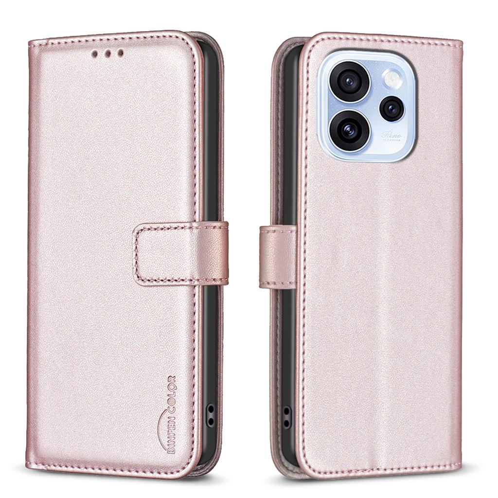 Pro pouzdro na telefon Oppo Reno15 F 5G BINFEN COLOR BF17 Peněženka Folio Sklopný Kožený Kryt