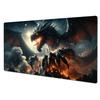 Epic Hellfire Lava Dragon Volcanic Mountain Storm Art TCG Playmat 35X60CM MTG Duel Mat Non-Slip Stitched Large Desktop Mat