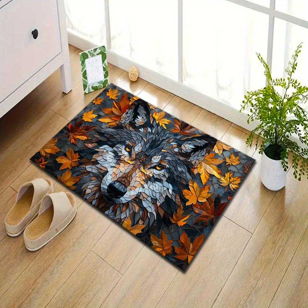Wolf Design Non-Slip Polyester Carpet Chair Mat, Durable and Comfortable Area Rug for Living Room, Kitchen, Balcony, Hotel, and