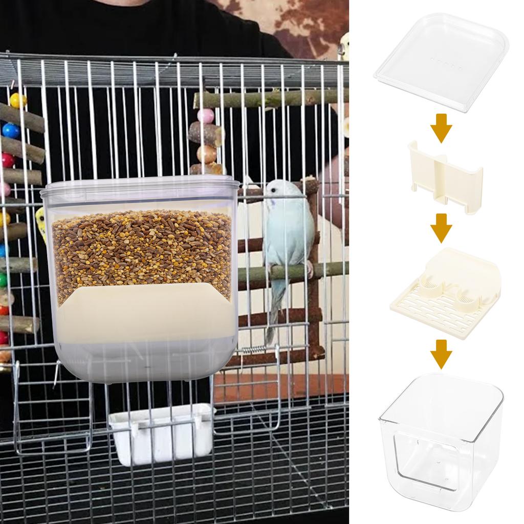 Bird Feeders Multifunctional Parrot Seed Feeder Transparent Seed Food Container Bird Cage Accessories for Small Birds Parrot