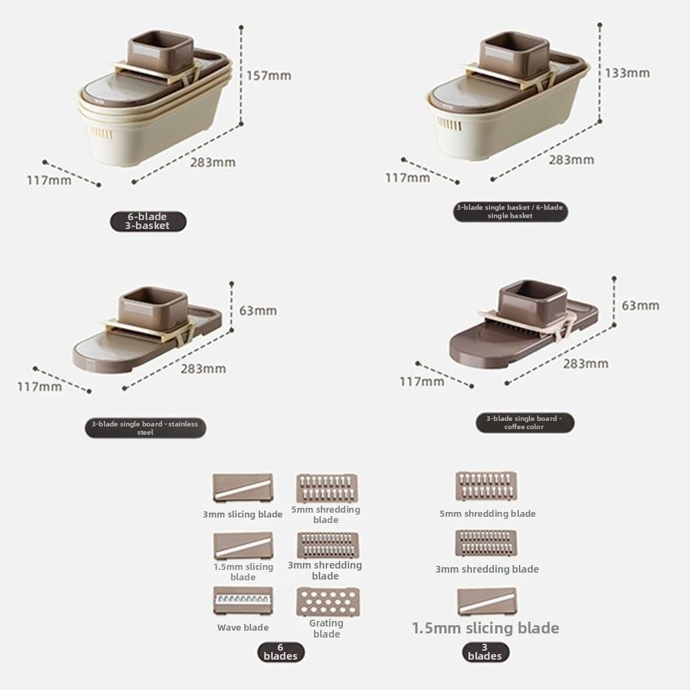 Multi-Functional Vegetable Slicer Manual Garlic Grinder for Crushing Spices Herbs Garlic