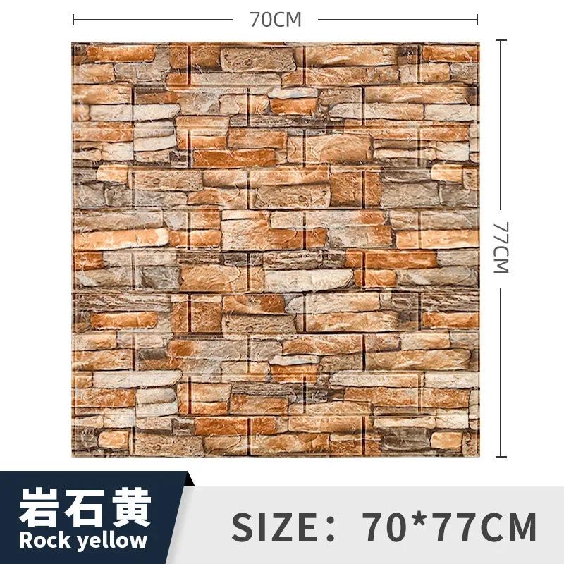 Self-adhesive 3d Three-dimensional Wall Stickers Foam Brick Pattern Decorative Stickers Retro Trend Background Wallpaper muraux