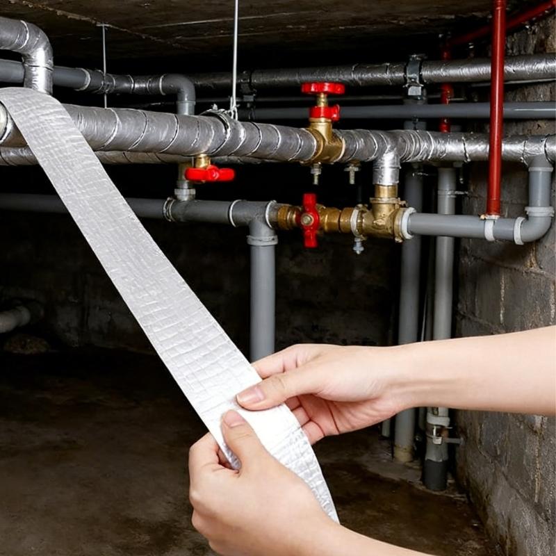 2 Rolls 32.81FT Winter Pipeline Insulation Tape Adhesive Pipe Wrap Tape Outdoor Indoor Winter Freeze Protections