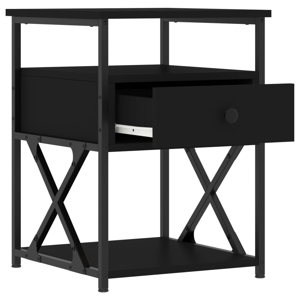 Nightstands 2 pcs Black 40 x 42 x 55 cm Particleboard