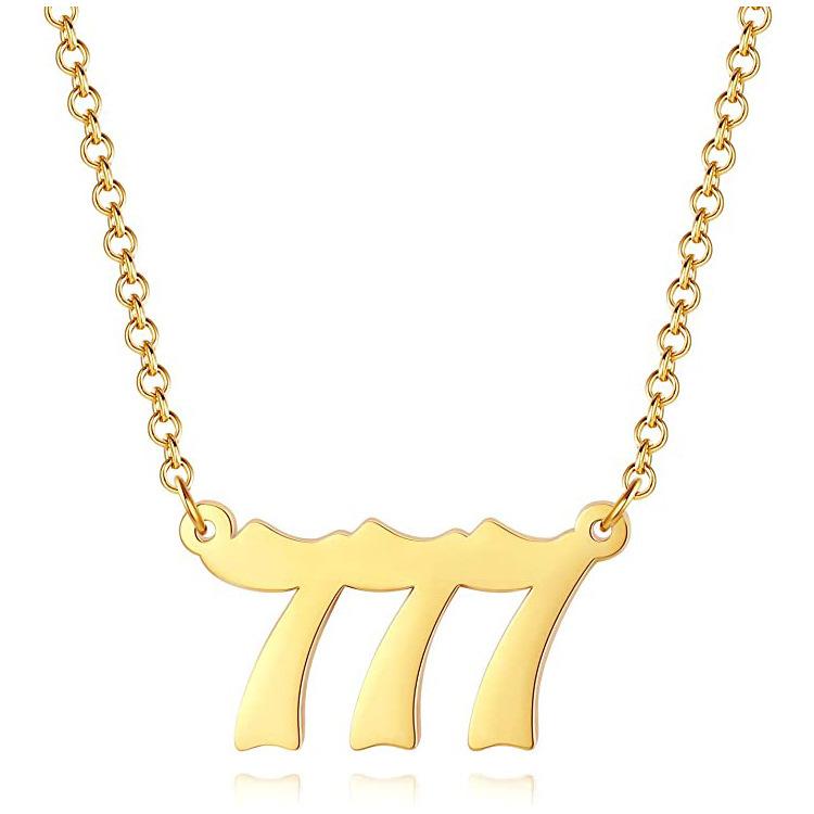 Stainless Steel Angel Number Lucky Numbers Necklaces 111 222 333 444 555 777 888 999 666 000 Women Pendant Necklace