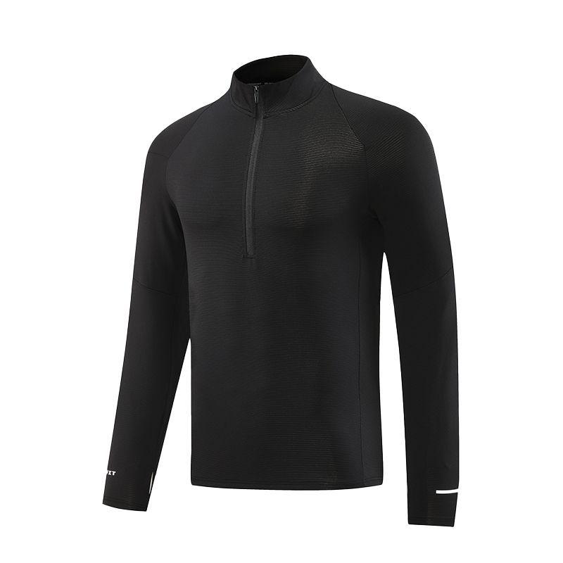 Men's Quick-Dry Half-Zip Sports Sweatshirt - Long Sleeve, Stretch, Stand Collar, for Autumn/Winter Running & Fitness.