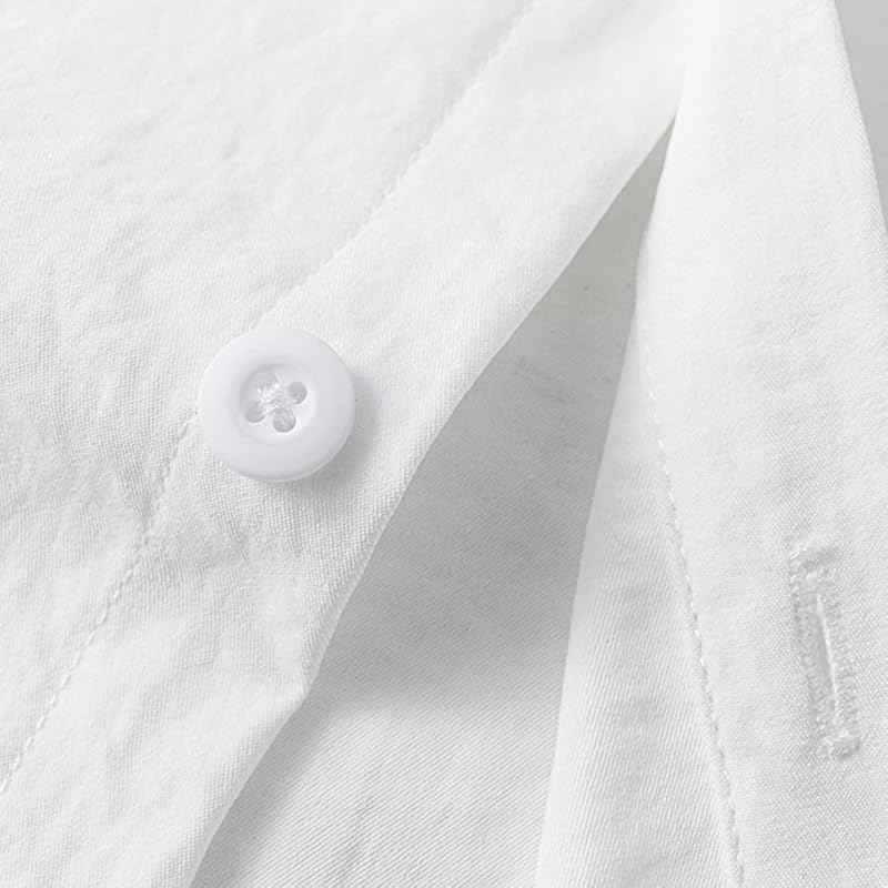 [ODFMCE] men's shirt long sleeve spring Relaxing Plain color Fashionable casual large size (JP, alphabet, 3XL, white)