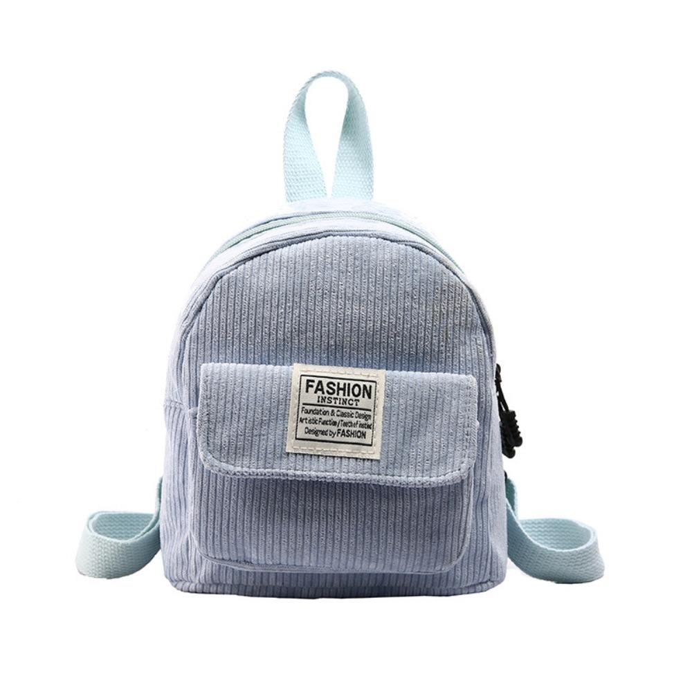 

Portable Handbag Mini Backpack Solid Color Korean Style Mini Shoulder Bags Rucksack School Bags Outdoor світло-синій колір