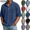 Damenmode, lässig, Sommer, Frühling, einfarbig, kurzärmelig, Polo-Ausschnitt, Blusen und Hemden