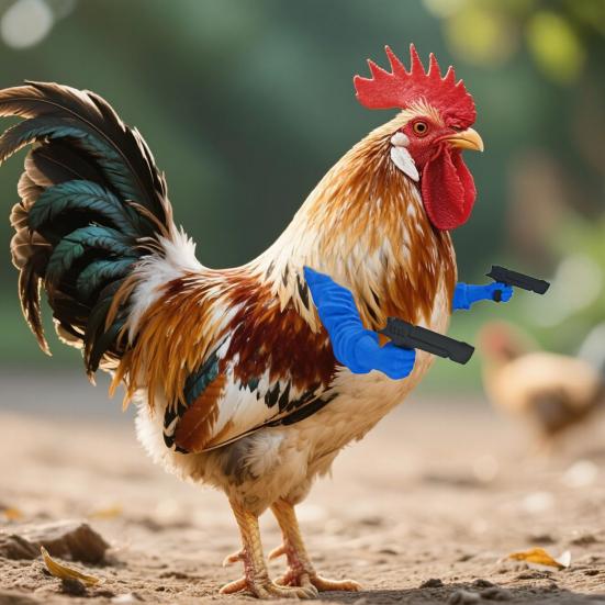 3D Printed Chicken Arm with Shoot Vegetable Spatula Poultry Arm Accessories Funny Chicken Fake Arm Prop Farm Prank Toy