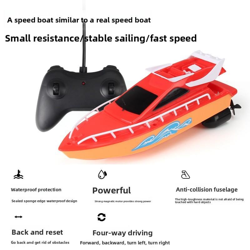 Childrens Remote Control Speedboat Water Toy With Handheld Remote For Outdoor Play