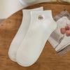 Women's Summer Thin Cartoon Embroidered Bear Low Top Shallow Mouth Non Slip Short Tube Boat Socks
