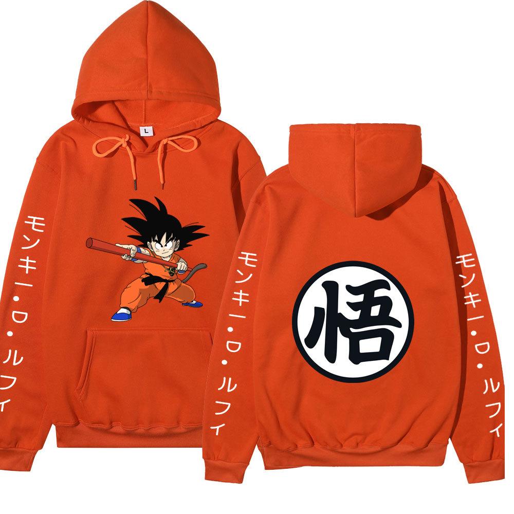 Dragon Ball Son Goku Anime Pattern Hoodie for Men Women Autumn Winter Loose Casual Long Sleeve Hooded Pullover Street Fashion Sweatshirt
