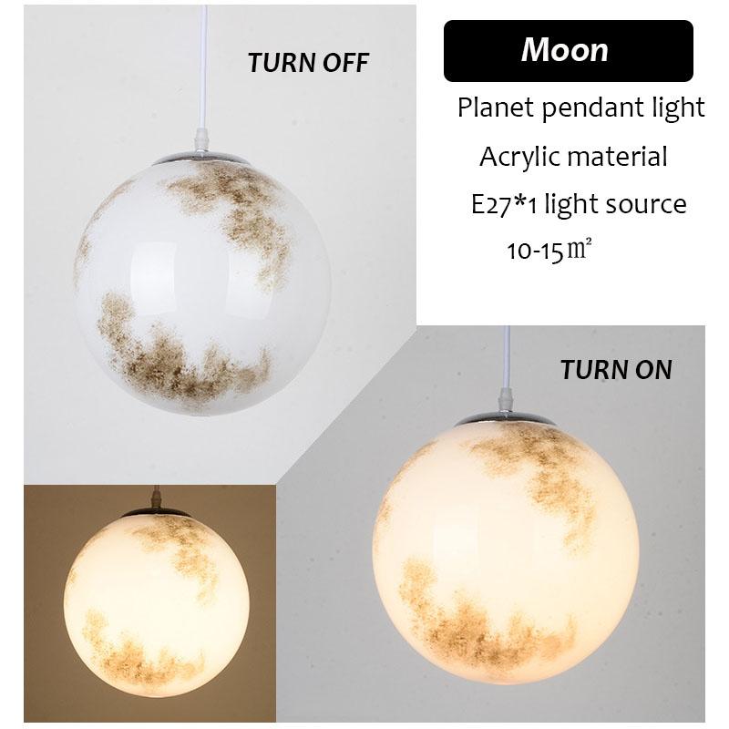 Nordic Minimalist Planet Spherical Light, Lobby Exhibition Hang Lighting, Coffee Shop Restaurant Led Pendant Light Hoom Decor