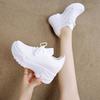 Inner heightening new spring fly-woven mesh casual sports shoes breathable thick-soled dad shoes