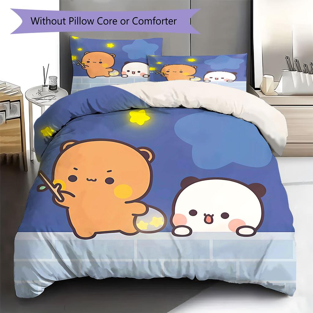 Bubu Dudu Pattern Bedding,Quilt Set Quilt Cover Pillowcase Home Birthday Gift(1 * Duvet Cover + 2 * Pillowcase, Without Core)