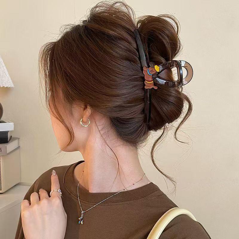 Elegant Marble Plumeria Hair Clip with Cross-Border Design