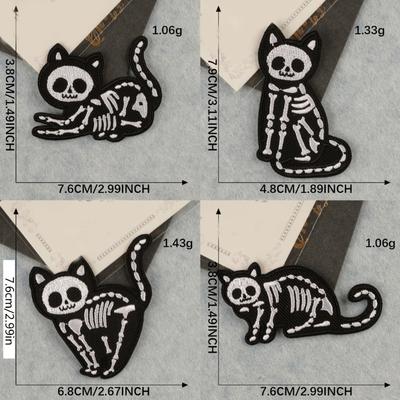 9 Pcs Pumpkin Embroidered Patches Skull Cats Repair Patches Iron On Patches Applique Patches Sewing Patches for Clothes