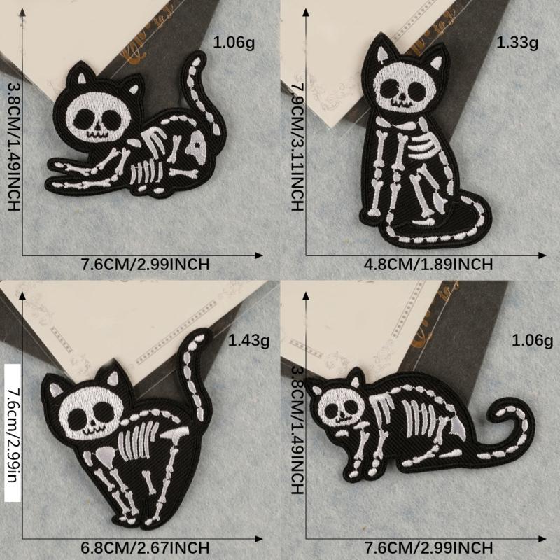 9 Pcs Pumpkin Embroidered Patches Skull Cats Repair Patches Iron On Patches Applique Patches Sewing Patches for Clothes