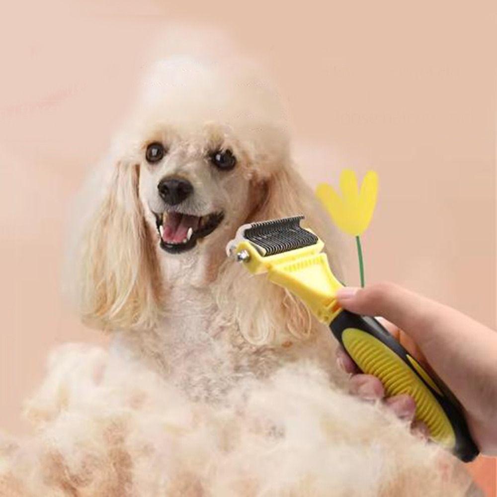 Stainless Steel Two-Sided Shedding Comb Two-Sided Shedding Hair Remover Comb  For Dog Cat
