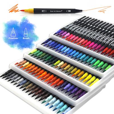 Aquarell Kunstmarker Pinselstift Doppelseitig Fineliner Zeichnen für Kalligraphie Malerei 12/48/60/72/100/132 Farben Set Kunstbedarf