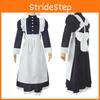 Britisches langes Dienstmädchen-Outfit Herren Damen Spitze Cosplay Kleid Kostüm Halloween