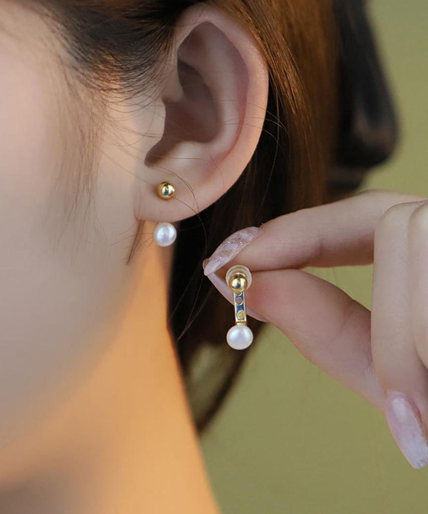 Heita Sevrin Gold Pearl Earrings