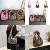 Luxurious Plush Tote Bag For Women Large Capacity With Chic Leopard Print Design