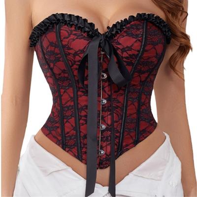European and American Palace Corset Ruffled Fishbone Bra Outer Wear Tube Top Corset Waist Shaping Top Foreign Trade Supply