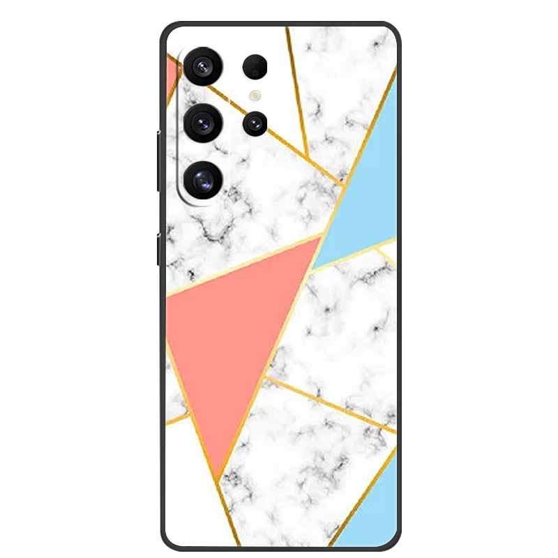 Phone Case For Samsung Galaxy S26 Ultra Colorful Painted Soft Silicone Bumper for Samsung S26 Ultra Case Marble Shockproof Cover