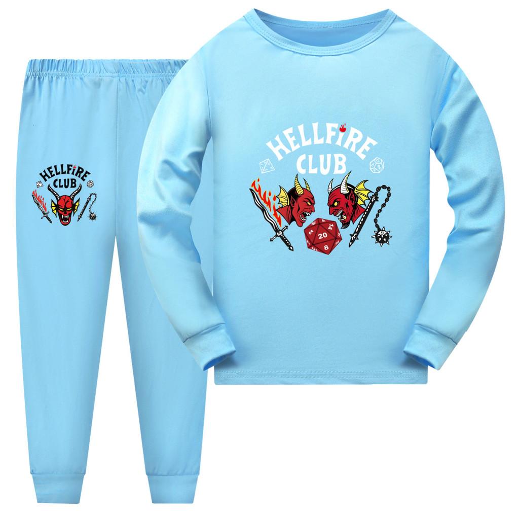 5306 Kids Stranger Things Print T-shirt Pants Pajamas Set