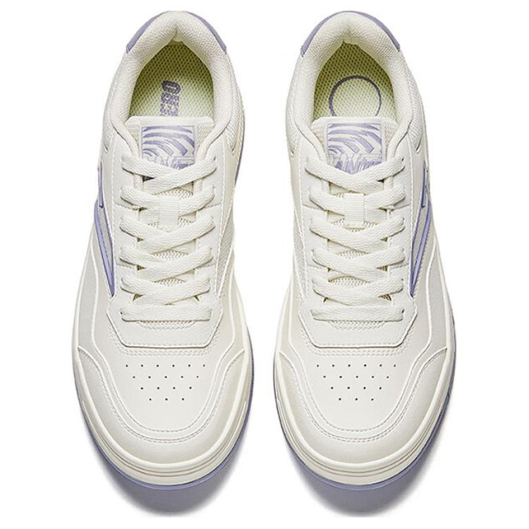 Anta Baichuan Classic Versatile Wrap Non-Slip Wear-Resistant Low-Top Skate Shoes Women sneaker White Purple 122528012-3