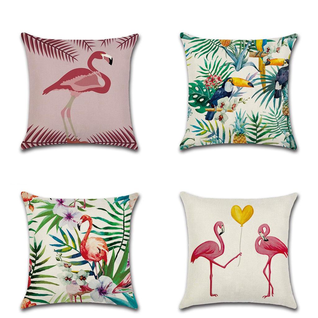 Versatile 18 Inch Summer Flamingo Throw Pillow Case Ideal For Sofa Bed And Home Decor