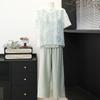 Middle-Aged Women's Embroidered Summer Suit