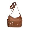Modna Czterosezonowa Miękka Skóra Wielokomorowa Wielokieszeniowa Wysokiej klasy Wielowarstwowa Torba Jednoramienna Crossbody
