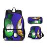 Kids 3 Pcs Set Child School Backpack with Shoulder Bag Shovelware Brain Game Pencil Bag Bags Fashion Knapsack Best Gift Rucksack