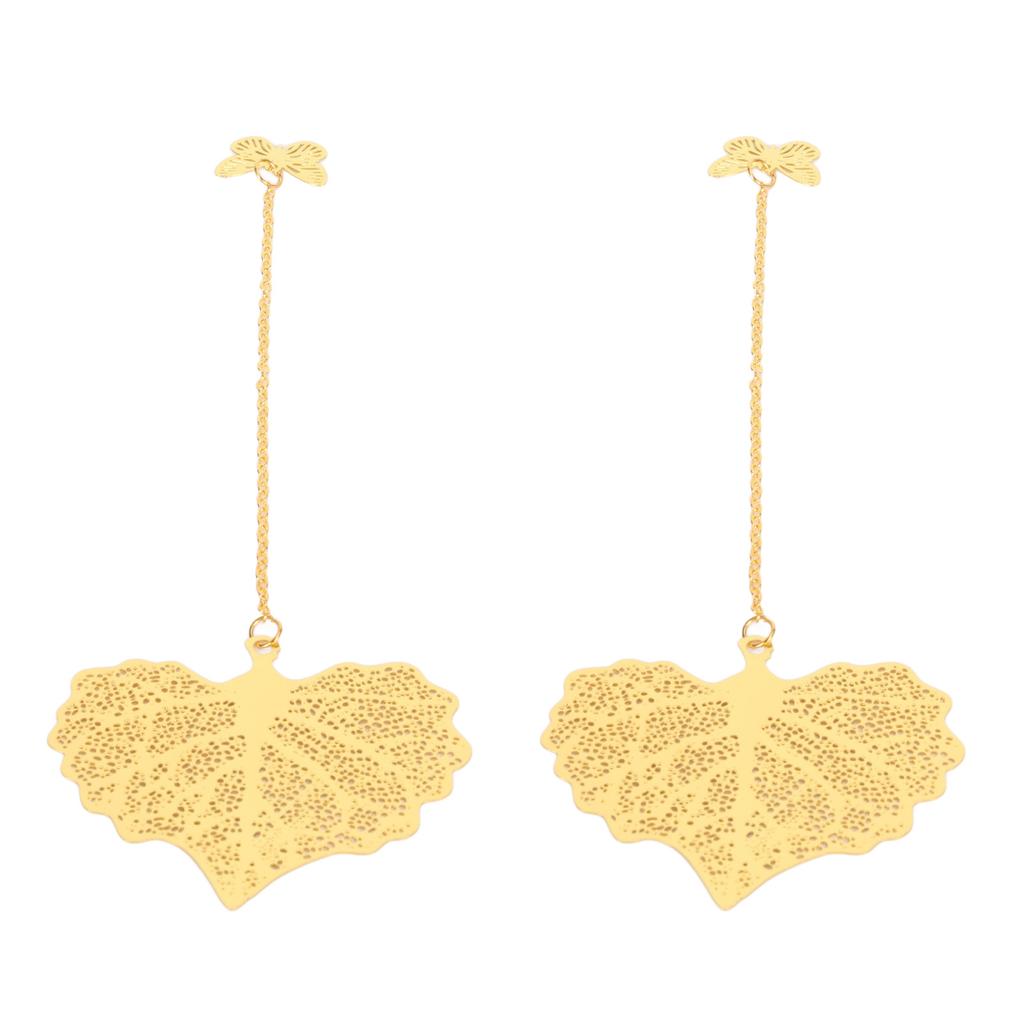 2pcs Leaf Vein Bookmark Metal Ingenious Vintage Thin Lightweight Hollow Leaf Bookmark for Household
