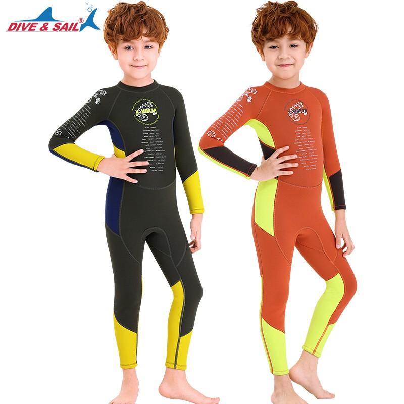 Children's Warm Swimsuit 2.5MM One-piece Diving Suit Men's Long-sleeved Cold-proof Snorkeling Surfing Jellyfish