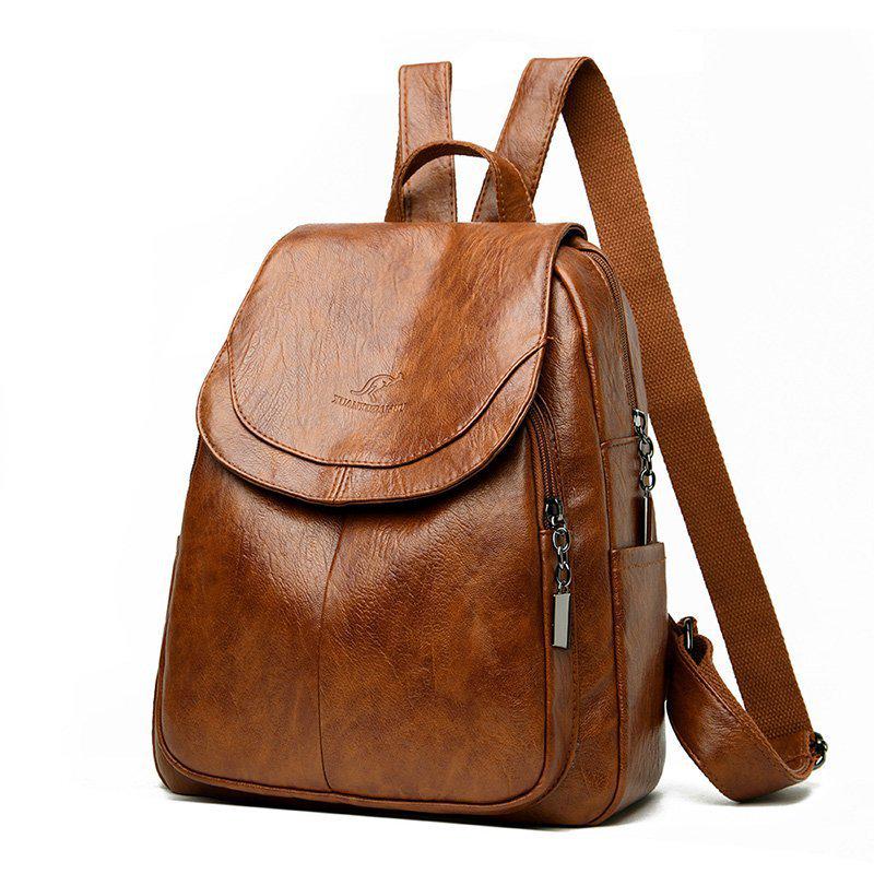 Mochila de Viagem Feminina de Couro Macio de Grande Capacidade - Versátil Bolsa Estudantil Casual Nova 2025