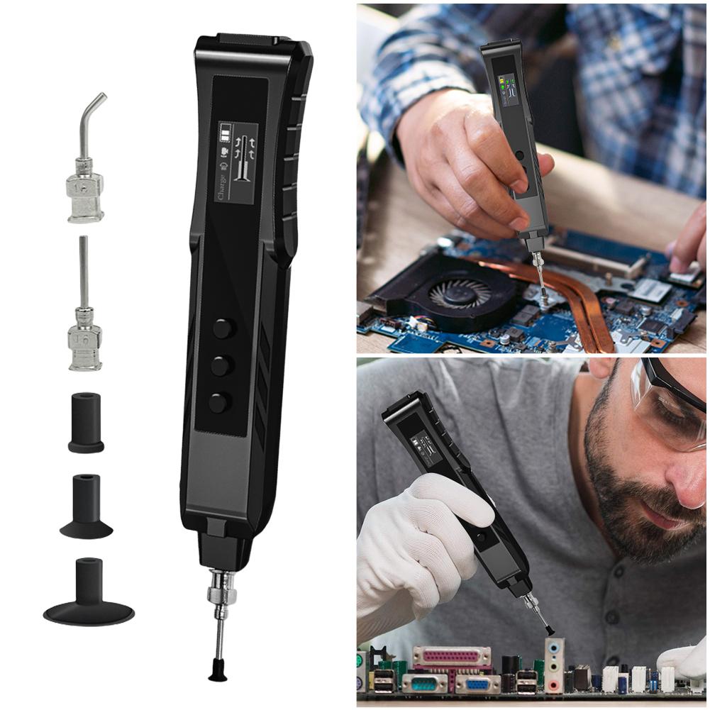 Electric Vacuum Chuck Suction Pen Anti Static Rechargeable Vacuum Pickup Tool for IC Component Placement and SMD Chip Rework