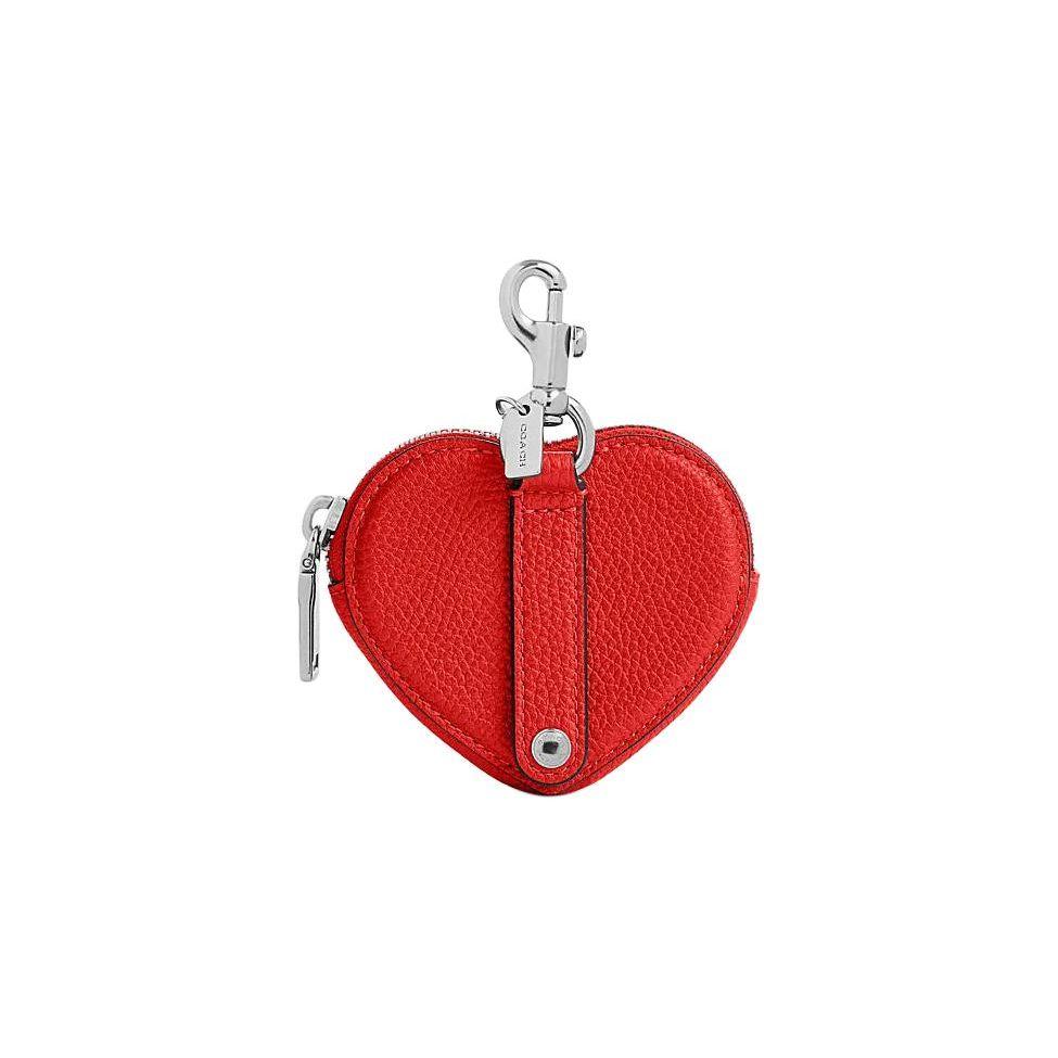 Coach Heart 10 Logo Zipper Mini Wallet Women Wallet Red CP406-PJ6