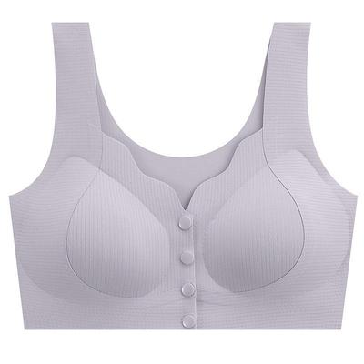 Großformatiger nahtloser Sport-BH mit Frontverschluss und Push-Up für kleine Brüste