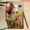 Metal Poster Cow Calf Wall Art, Rustic Farmhouse Decor for Garage