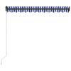Manual Retractable Awning with LED Lighting 300 x 250 cm Blue & White