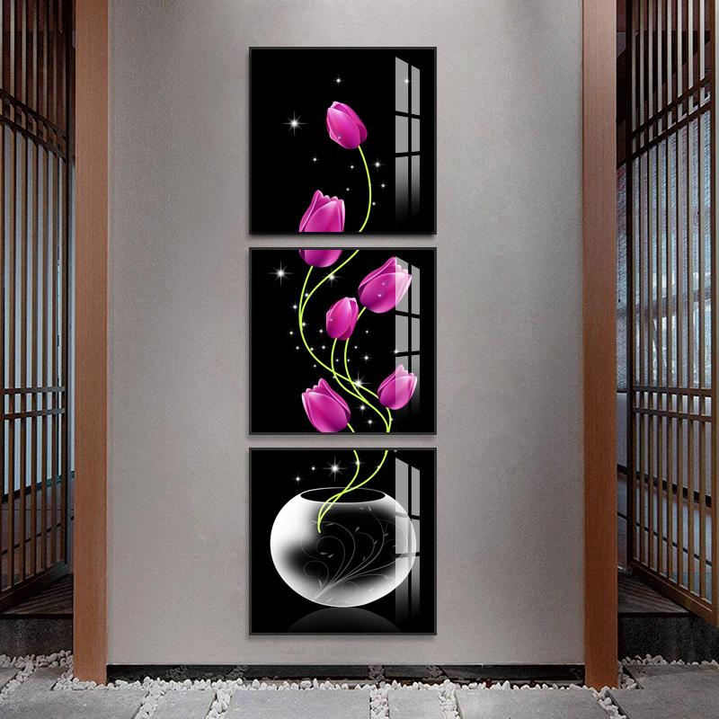 3 Pieces Vase with Tulips Flowers Posters Prints Wall Art Canvas Painting for Living Room Porch Decoration Modern Home Decor