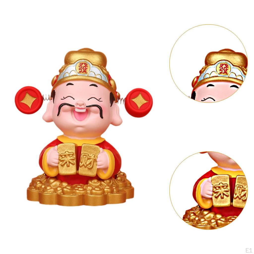 God of Wealth Ornament ,Statue, Resin Feng Shui Sculpture Decor for Year Bedroom Spring Festival