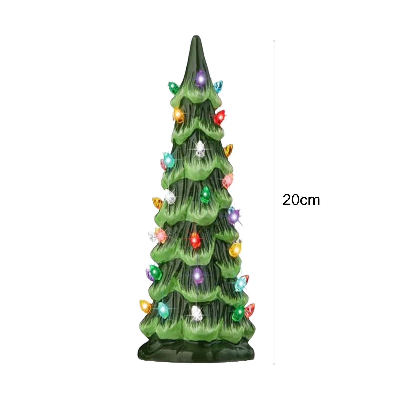 

Resin Christmas Tree Decoration Tree with Tree Topper Star Colored Lights for Ornaments Home Courtyard Ornaments Festival Gifts As Shown
