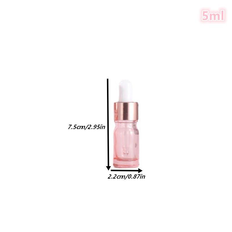 

Флаконы-капельницы многоразовые 5-100 мл Крышка цвета розовое золото Косметический контейнер Стекло Ароматерапия Жидкость Для эфирного массажного масла Пипетка 5ml