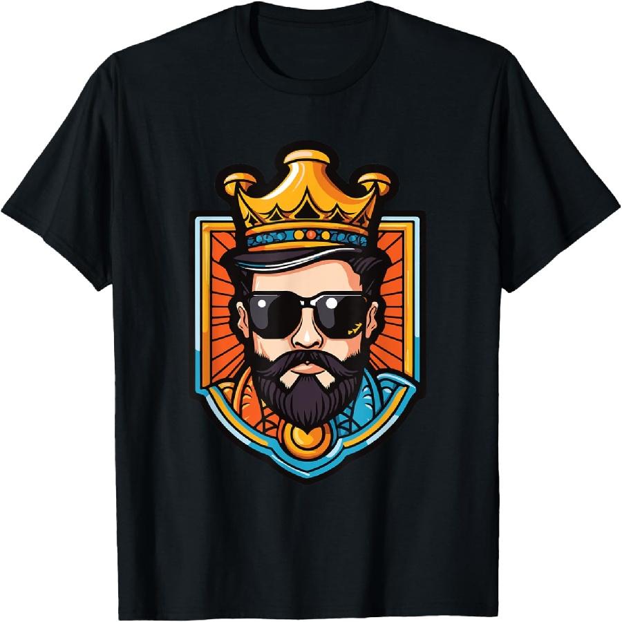 King Pop Art Portrait Crown Funny Head T-Shirt XXXXXL чёрный
