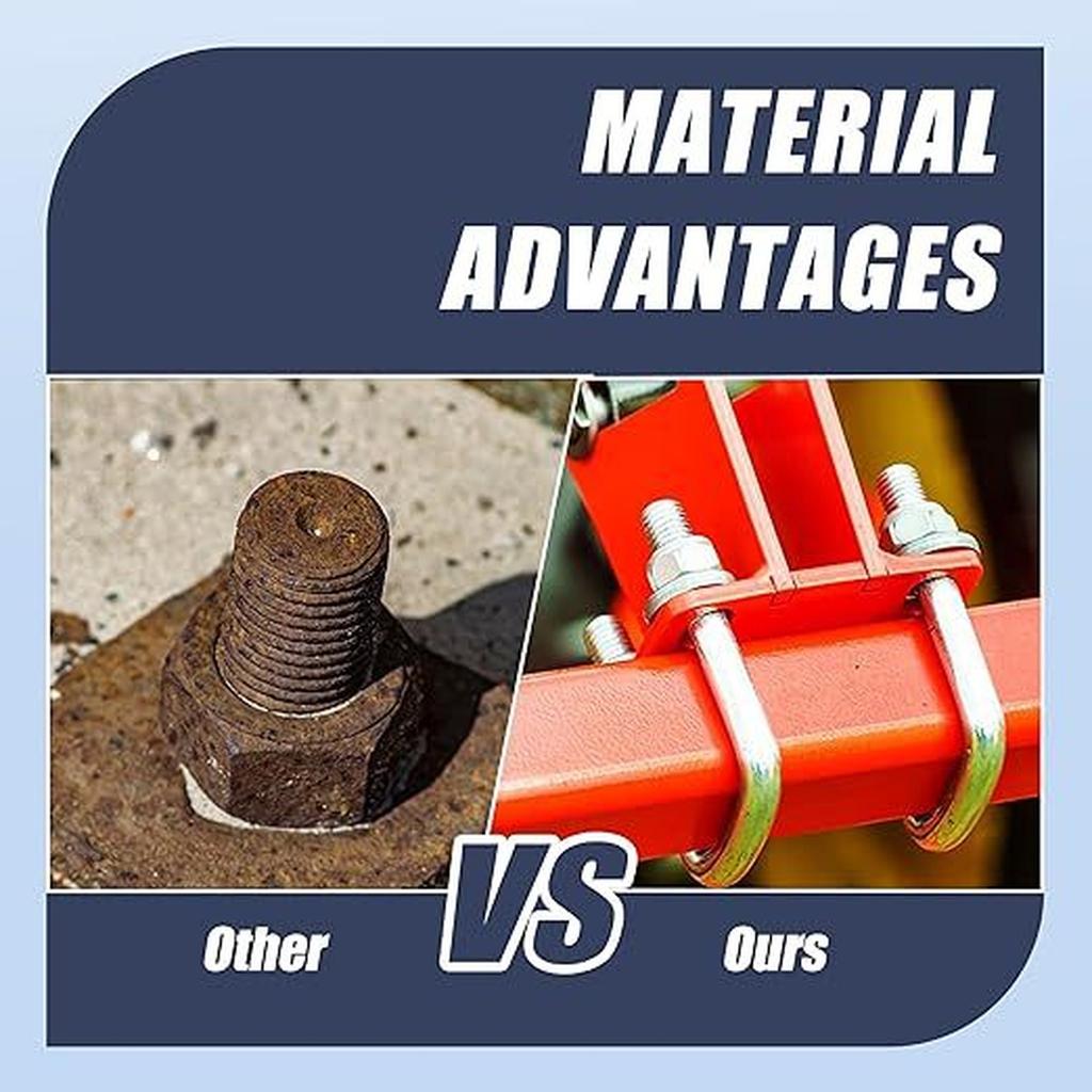 4 Sets M8 Square U,Bolts,u,Bolts 2 inch Wide,304 Stainless Steel Square u,Bolts,with ,Bolt Plate and washers,4, M8 x 50mm x 100mm,